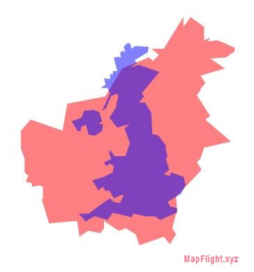 Map of UK overlaying Borneo