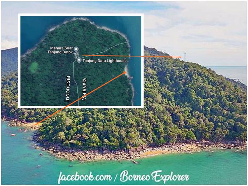 Illustrative map of the southernmost tip of Malaysian, Borneo at Tanjung Datu